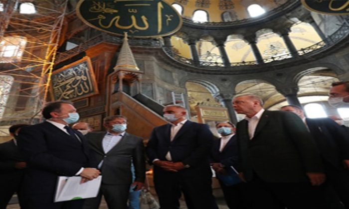 Cumhurbaşkanı Erdoğan Ayasofya Camii’nde inceleme yaptı