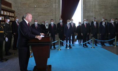Cumhurbaşkanı Erdoğan, Anıtkabir’de düzenlenen törene katıldı