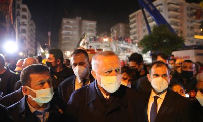 Cumhurbaşkanı Erdoğan, İzmir’de depremin ardından, kenti ziyaret etti