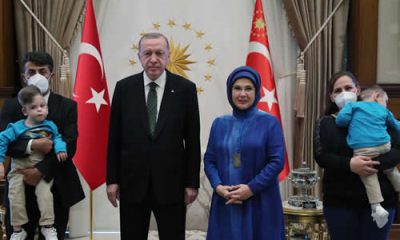 Cumhurbaşkanı Erdoğan, siyam ikizleri Derman ve Yiğit Evrensel’i kabul etti