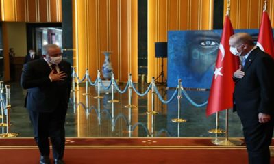 Cumhurbaşkanı Erdoğan, Cumhurbaşkanlığı Külliyesinde tebrikleri kabul etti