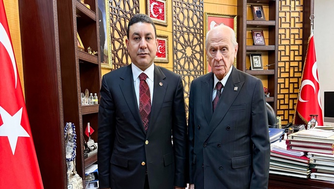 MHP`li Harran Belediye Başkanı Mahmut Özyavuz MHP Genel Başkanı Devlet Bahçeli’yi ziyaret etti