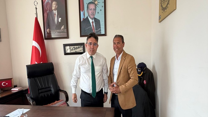 BİRECİKLİ HAYIRSEVER İŞ İNSANI MEHMET DAĞDELEN, MARMARİS KAYMAKAMI NURULLAH KAYA’YI MAKAMINDA ZİYARET ETTİ